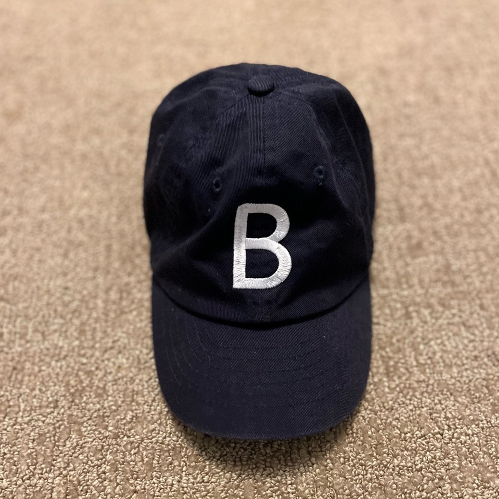 “B” Initial Navy Blue Baseball Hat for Toddlers